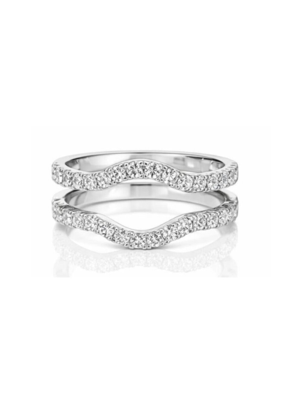 14K White Gold Diamond Jacket Ring 0.73CT Lab Grown